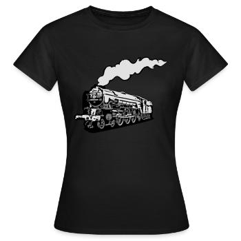 dampflok chemin de fer locomotive offre la romance - T-shirt Femme - noir - Devant - AI Model Female 172 dark (172cm)