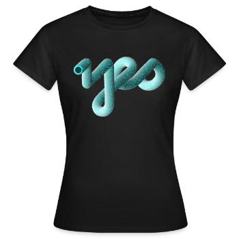 YES Font kuschel Effekt 3D - Frauen T-Shirt - Schwarz - Vorne - AI Model Female 172 dark (172cm)