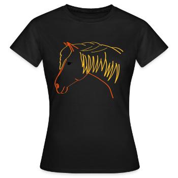 Haflinger portrait Nugget - Women's T-Shirt - black - Front - AI Model Female 172 dark (172cm)