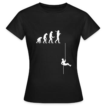 Rappelling climbing bouldering evolution development - Women's T-Shirt - black - Front - AI Model Female 172 dark (172cm)