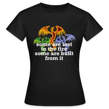 Phönix Feuervögel Feuer Spruch - Frauen T-Shirt - Schwarz - Vorne - AI Model Female 172 dark (172cm)