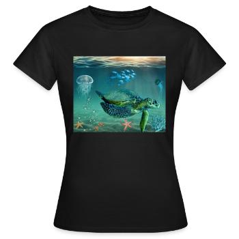 Tortue Mer Cadeau Idée cadeau - T-shirt Femme - noir - Devant - AI Model Female 172 dark (172cm)