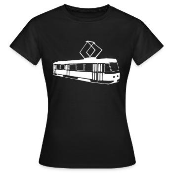 Straßenbahn Geschenk - Frauen T-Shirt - Schwarz - Vorne - AI Model Female 172 dark (172cm)