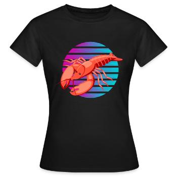 Retro-Synthwave Crab crabe fruits de mer Caju - T-shirt Femme - noir - Devant - AI Model Female 172 dark (172cm)