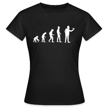 Darts Evolution Small Darts League Dartspieler - Frauen T-Shirt - Schwarz - Vorne - AI Model Female 172 dark (172cm)