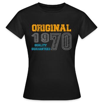 Original 1970 Quality Guaranteed - Women's T-Shirt - black - Front - AI Model Female 172 dark (172cm)