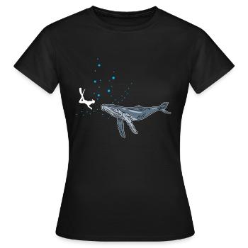 Tauchen mit Walhai - Frauen T-Shirt - Schwarz - Vorne - AI Model Female 172 dark (172cm)