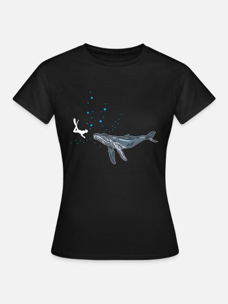 Tauchen mit Walhai - Frauen T-Shirt - Schwarz