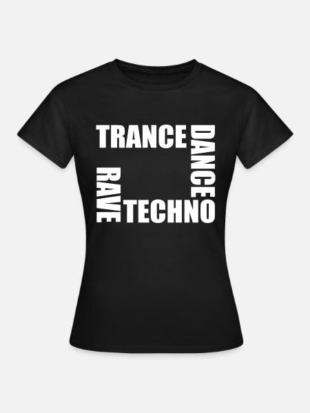 rave techno dance trance - Vrouwen T-shirt - zwart