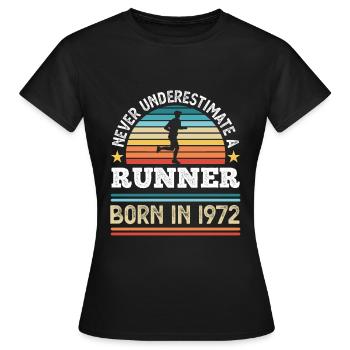 Läufer geboren 1972 50. Geburtstag Laufgeschenk - Frauen T-Shirt - Schwarz - Vorne - AI Model Female 172 dark (172cm)