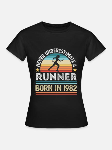 Coureur né en 1982 40ème anniversaire de course Cadeau Maman - T-shirt Femme - noir
