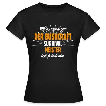 Bushcrafting Bushcraft Survival - Frauen T-Shirt - Schwarz - Vorne - AI Model Female 172 dark (172cm)