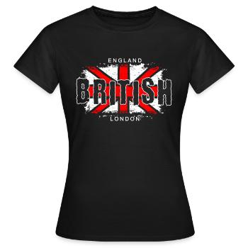 Angleterre, Britannique, Londres, Drapeau du Royaume-Uni, Royaume-Uni, Drapeau - T-shirt Femme - noir - Devant - AI Model Female 172 dark (172cm)