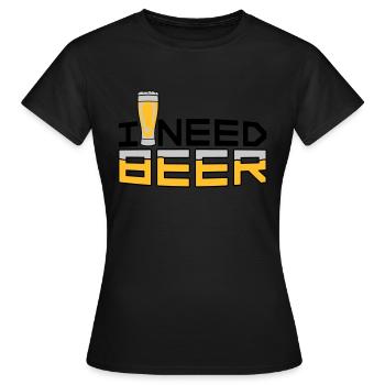 I Need Beer - Women's T-Shirt - black - Front - AI Model Female 172 dark (172cm)