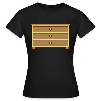 Tiroirs de meubles design Commode - T-shirt Femme - noir - Devant - AI Model Female 172 dark (172cm)