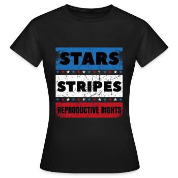 Stars Stripes Reproduktive Rechte notleiden 4. - Frauen T-Shirt - Schwarz - Vorne - AI Model Female 172 dark (172cm)