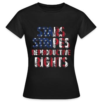 Stars Stripes Reproduktive Rechte 4. Juli - Frauen T-Shirt - Schwarz - Vorne - AI Model Female 172 dark (172cm)