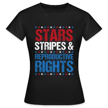 Stars Stripes Reproduktive Rechte 4. Juli - Frauen T-Shirt - Schwarz - Vorne - AI Model Female 172 dark (172cm)
