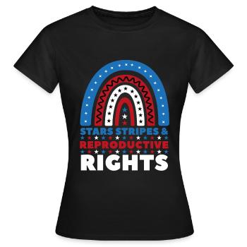 Stars Stripes Reproduktive Rechte 4. Juli - Frauen T-Shirt - Schwarz - Vorne - AI Model Female 172 dark (172cm)