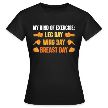 Foodaholic Brathähnchen Fast Food Glücksgeschenke - Frauen T-Shirt - Schwarz - Vorne - AI Model Female 172 dark (172cm)
