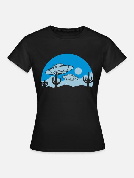 Wüsten UFOs Mystery Szene - Frauen T-Shirt - Schwarz