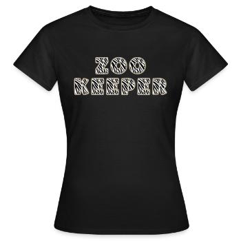 Lettrage Zoo Keeper au design Zebra - T-shirt Femme - noir - Devant - AI Model Female 172 dark (172cm)