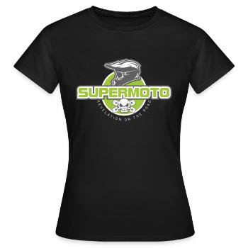 Casque SUPER MOTO SUMO - T-shirt Femme - noir - Devant - AI Model Female 172 dark (172cm)
