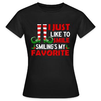 4 J’aime juste sourire en souriant mon préféré - T-shirt Femme - noir - Devant - AI Model Female 172 dark (172cm)
