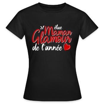 elue maman glamour de l'année - T-shirt Femme - noir - Devant - AI Model Female 172 dark (172cm)