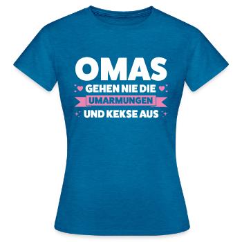 Oma Großmutter Enkelkinder Geschenk - Frauen T-Shirt - Antikblaues Saphir meliert - Vorne - AI Model Female 172 dark (172cm)