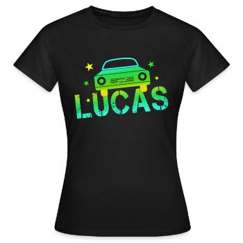 L’anniversaire de Lucas Lucas - T-shirt Femme - noir - Devant - AI Model Female 172 dark (172cm)