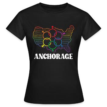 Anchorage Pride Month Pride Flag LGBT Community LG - Frauen T-Shirt - Schwarz - Vorne - AI Model Female 172 dark (172cm)
