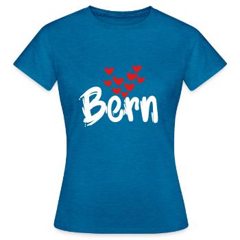 Bern - Women's T-Shirt - antique blue sapphire heather - Front - AI Model Female 172 dark (172cm)