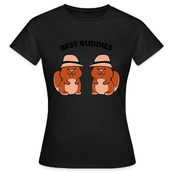 Hamster Best Buddies - T-shirt Femme - noir - Devant - AI Model Female 172 dark (172cm)