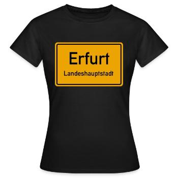 Landeshauptstadt Erfurt - Frauen T-Shirt - Schwarz - Vorne - AI Model Female 172 dark (172cm)