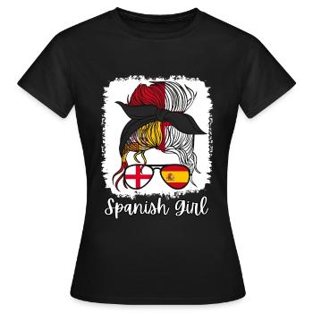 España Halb Englisch Halb Spanisch Mädchen Spanien chica - Frauen T-Shirt - Schwarz - Vorne - AI Model Female 172 dark (172cm)