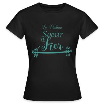 La Meilleure soeur Fier - T-shirt Femme - noir - Devant - AI Model Female 172 dark (172cm)