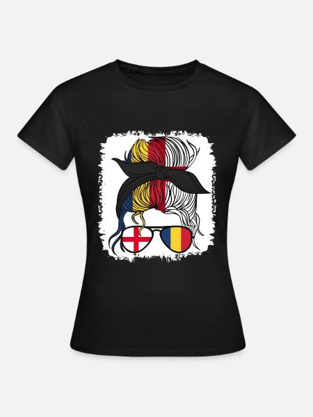 Half English Half Romanian Girl Romania England - Women's T-Shirt - black