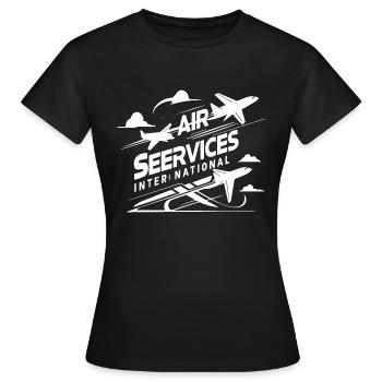 Services aériens à l’international - T-shirt Femme - noir - Devant - AI Model Female 172 dark (172cm)