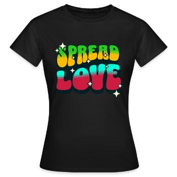 Spread love retro - Frauen T-Shirt - Schwarz - Vorne - AI Model Female 172 dark (172cm)