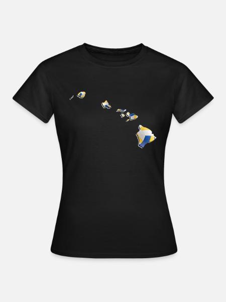 Echter Volleyball in der Hawaii State Landkarte - Frauen T-Shirt - Schwarz