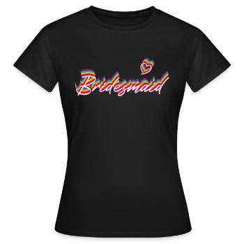 Bridesmaid Rainbow Shadow, White - Frauen T-Shirt - Schwarz - Vorne - AI Model Female 172 dark (172cm)