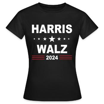 Harris Walz 2024 - Frauen T-Shirt - Schwarz - Vorne - AI Model Female 172 dark (172cm)