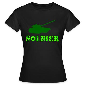 Tank Soldier - Women's T-Shirt - black - Front - AI Model Female 172 dark (172cm)