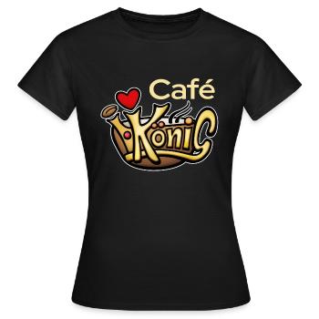 Cafe Koenig Logo outline - Frauen T-Shirt - Schwarz - Vorne - AI Model Female 172 dark (172cm)