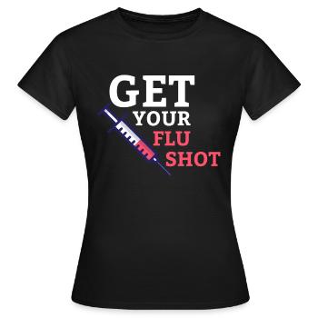 Faites-vous vacciner contre la grippe Aidant - T-shirt Femme - noir - Devant - AI Model Female 172 dark (172cm)