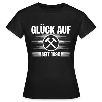 Glueck auf seit 1990 - Frauen T-Shirt - Schwarz - Vorne - AI Model Female 172 dark (172cm)