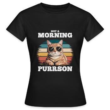 Lustige getigerte Katze Kein Morgenschnurren - Frauen T-Shirt - Schwarz - Vorne - AI Model Female 172 dark (172cm)