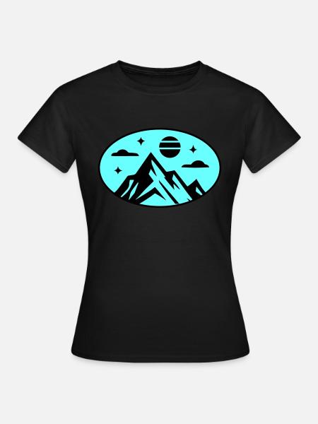 Berge Symbol - Frauen T-Shirt - Schwarz