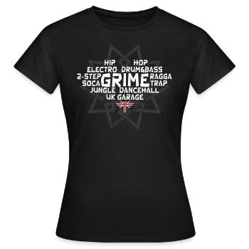 Grime UK Garage Hip-Hop - Musique Rap - T-shirt Femme - noir - Devant - AI Model Female 172 dark (172cm)